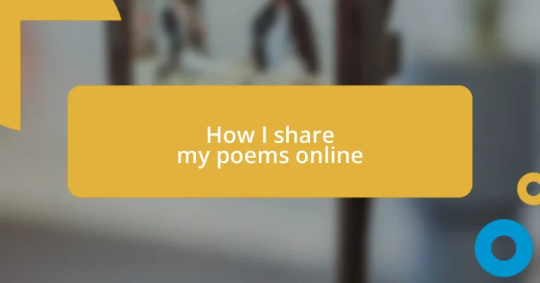 How I share my poems online