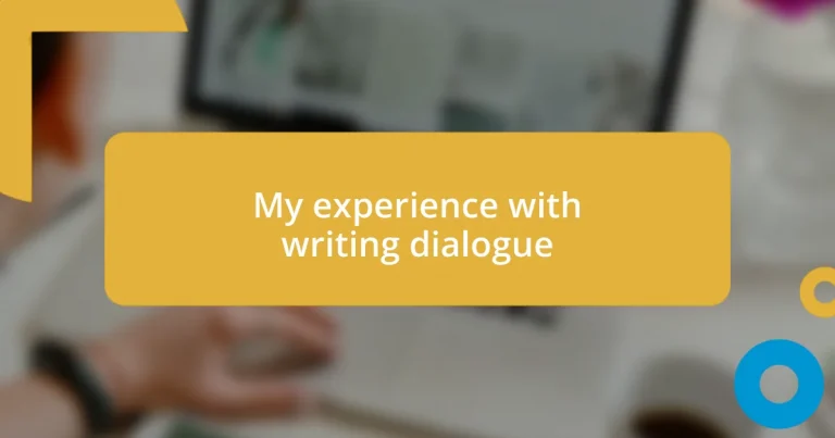 My experience with writing dialogue