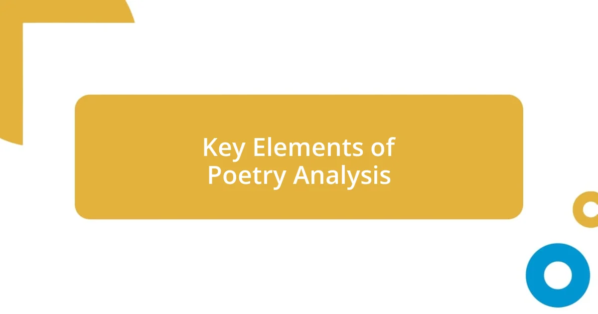 Key Elements of Poetry Analysis